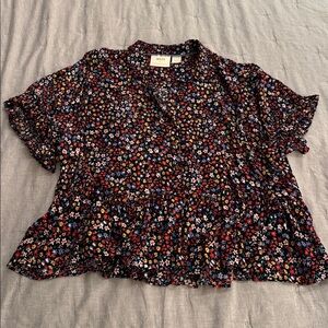 Floral Boxy Maeve Blouse from Anthropologie size small